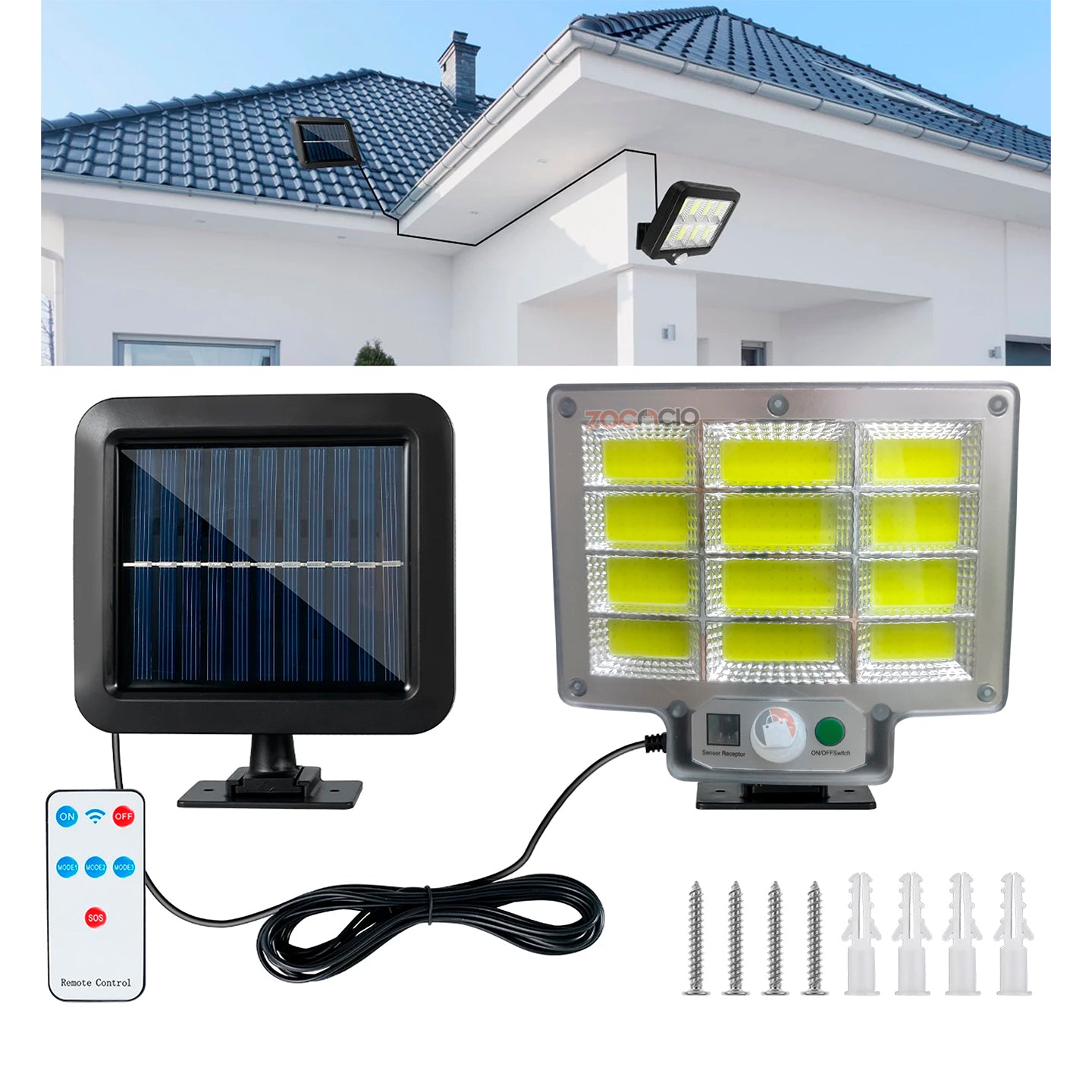 Reflector Solar Luz Led con Control